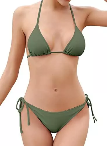 SHEKINI Bademode SHEKINI Damen Bikini Bademode Klassischer Sexy Triangel Badeanzug für Frauen