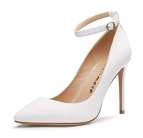 CASTAMERE High Heels CASTAMERE Damen High Heels Spitzen Zehen Ankle-Strap Pumps Elegant Party Stilettos 10CM