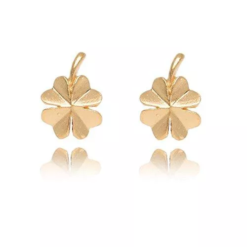 PERNILLE CORYDON Schmuck PERNILLE CORYDON Damen Ohrstecker vierblättrige KLEEBLATT-Stecker 6 mm Echtschmuck 925er Sterling Silber vergoldet - E320g