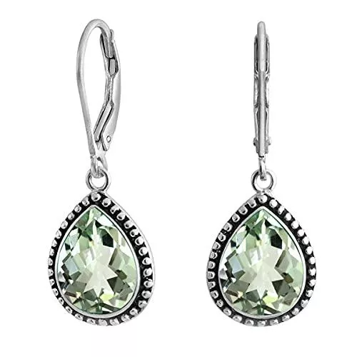 SURYAGEMS Schmuck SURYAGEMS Wählen Sie Ihre Birnenform Edelstein Leverback Ohrring 925 Sterling Silber Tropfen Baumeln Birthstone Ohrringe Chakra Heilung Geschenk Schmuck Für Frauen Mädchen