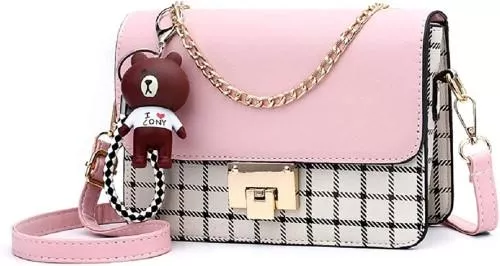 zhongningyifeng Taschen & Rucksäcke Crossbody Tasche Umhängetasche für Frauen Leder Kleine Geldbörsen Handtaschen Mode mit Kette Gurt