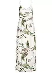 Styleboom Fashion® Freizeit Styleboom Fashion® Damen Maxi Trägerkleid Tropical Print Weiss Multicolor