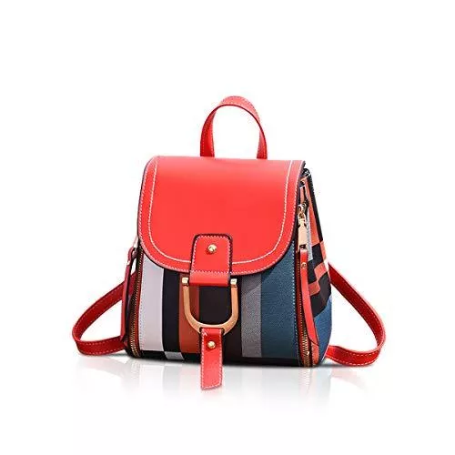 NICOLE &amp; DORIS Taschen & Rucksäcke NICOLE&amp;DORIS Damen Rucksack Kleiner Rucksack Umhängetasche Handtaschen Rucksack für Damen Leder Rucksack Schultertasche rot