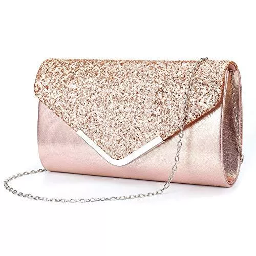 ZIUMUDY Taschen & Rucksäcke ZIUMUDY Damen Glitzernde Abendtaschen Umschlag Clutches Schulterkette Handtasche Braut Hochzeit Geldbörse