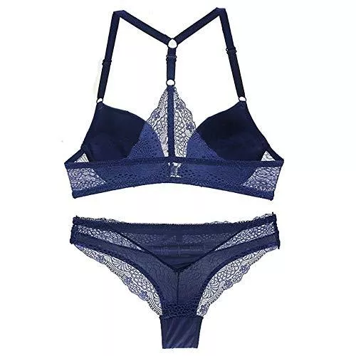 XQTX Unterwäsche & Dessous XQTX Sexy Dessous Für Frauen Für Sex Dessous Sexy Set Sexy Spitzen-BH-Set, Y-Förmiger Schultergurt Mit Schnalle Vorne, Schöne Damenunterwäsche Hinten