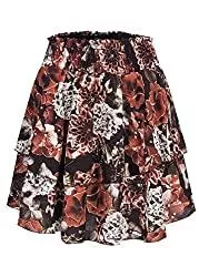 Styleboom Fashion® Röcke Styleboom Fashion Damen Mini Stufenrock 2-lagig Blumen Muster