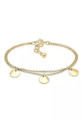 Elli Schmuck Elli Armband Damen Kreis Layer Geo Plättchen in 925 Sterling Silber