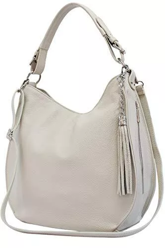 AmbraModa Taschen & Rucksäcke AmbraModa Italiensche Damenhandtasche Schultertasche Hobo Bag aus Echtleder GL027