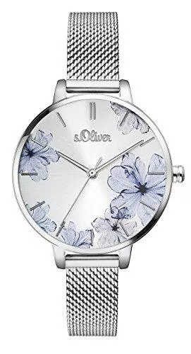 s.Oliver Uhren s.Oliver Damen Analog Quarz Armbanduhr mit Edelstahlarmband