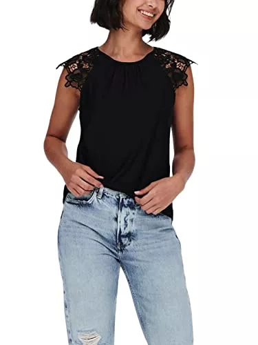 ONLY Ärmellose Blusen ONLY Female Oberteil Spitzendetail