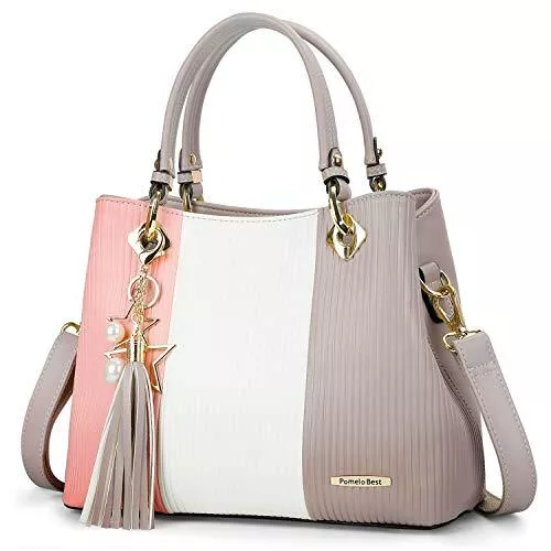Pomelo Best Taschen & Rucksäcke Pomelo Best Damen Handtasche Mehrfarbig gestreift Umhängetasche Shopper Tote Henkeltasche