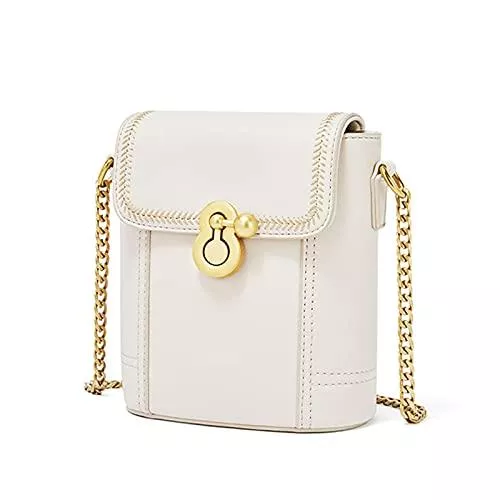 FANDARE Taschen & Rucksäcke FANDARE Damen Umhängetasche Klein Schultertasche Crossbody Bag Wasserdicht Leder Damentasche Schulterriemen Frauen Abendtasche Citytasche Weiß