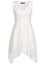 Styleboom Fashion® Cocktail Styleboom Fashion® Damen Kleid Allover Lace Dress Sommerkleid Weiss