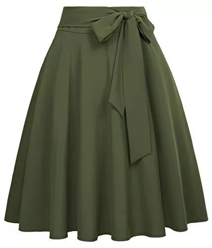 Belle Poque Röcke Belle Poque Damen Swing Rock 50s Retro Vintage Rockabilly Knielang Festliche Röcke BP561
