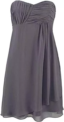 Laura Scott Abendkleider Laura Scott Evening Damen-Kleid Chiffon-Cocktailkleid Grau