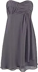 Laura Scott Abendkleider Laura Scott Evening Damen-Kleid Chiffon-Cocktailkleid Grau