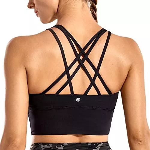 CRZ YOGA Tops CRZ YOGA Damen Sport Yoga Longline BH- Abnehmbare Polsterung,Ohne Bügel, Kreuzentwurf