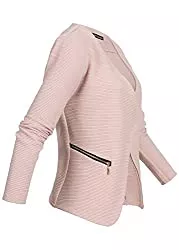 Styleboom Fashion Blazer Styleboom Fashion® Damen Blazer Jacke 2 Zipper Eingriffstaschen Geripptes Muster schwarz