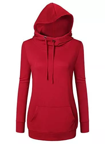 Bulotus Kapuzenpullover Bulotus Damen-Kapuzenpullover, lange Ärmel, Wasserfallkragen, leicht