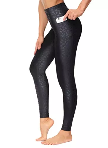 Wjustforu Leggings Wjustforu Hohe Taille Leggings Bauchkontrolle Yogahose Damen Workout Yoga Leggings mit Seitentasche
