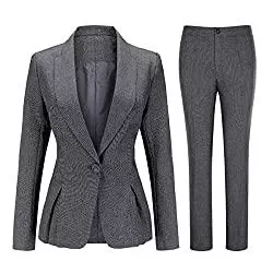 YYNUDA Kostüme YYNUDA Hosenanzug Damen Business 2 Teiilg Anzug Slim Fit Blazer mit Anzughosen für Büro