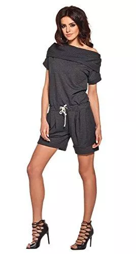 Lemoniade Jumpsuits Lemoniade stylischer Jumpsuit ohne Ärmel mit elegantem Wasserfallkragen und ausgefallener Schnürung an der Hüfte