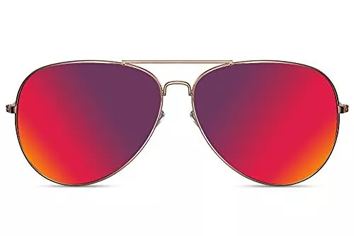 Cheapass Sonnenbrillen & Zubehör Cheapass Sonnenbrille Pilot Sonnenbrille Metall gespiegelt Frauen Männer Variation