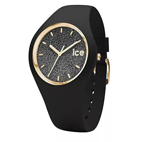 Ice-Watch Uhren Ice-Watch - ICE glitter Black - Schwarze DamenUhr mit Silikonarmband