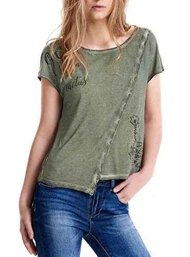 ONLY T-Shirts ONLY Damen T-Shirt Top LEA S/S TOP BOX Oberteil mit Print weiß grün rosa