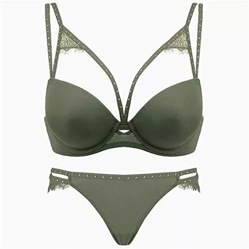 ZYDP Unterwäsche & Dessous ZYDP Frauen-Spitzen-BH Set Sexy Dessous BH und Höschen Push-Up-BH mit Bügeln