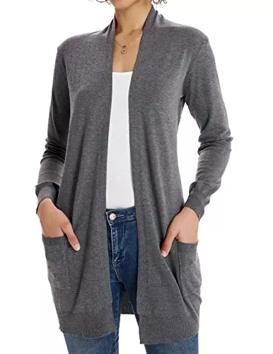 GRACE KARIN Jacken GRACE KARIN Damen-Strickjacke mit offener Vorderseite, mit Taschen, langärmelig