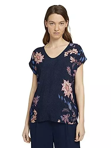 TOM TAILOR Kurzarmblusen TOM TAILOR Damen Alloverprint T-Shirt