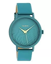 Oozoo Uhren Oozoo Damenuhr Summer Vibes mit Lederband 36 MM Viridian Grün C10606