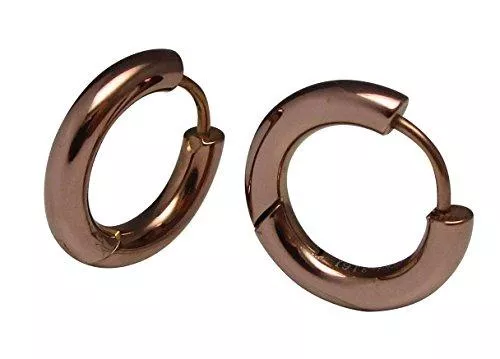 KIKUCHI JEWELRY Schmuck Für größere Ansicht Maus über das Bild ziehen Marke: KIKUCHI JEWELRY Kikuchi Herren Damen Klassische Ohrringe Klapp- Creolen Titan- Edelstahl Tube Huggies Braun Glanz 3mm/16mmØ ERTS019