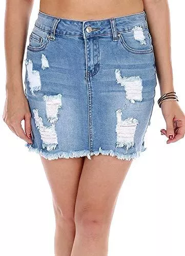 Wax Röcke Wax Damen Juniors Vintage Casual A-Linie Denim Short Rock