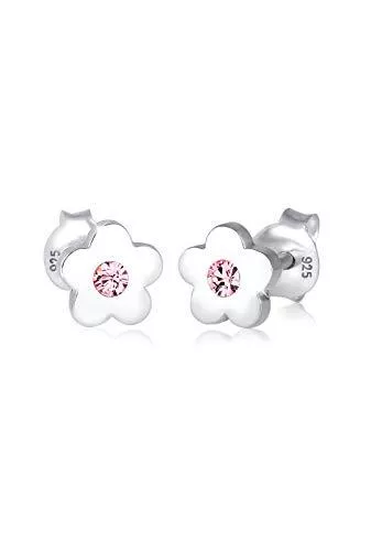 Elli Schmuck Elli Ohrringe Kinder Blume Swarovski® Kristalle 925 Silber