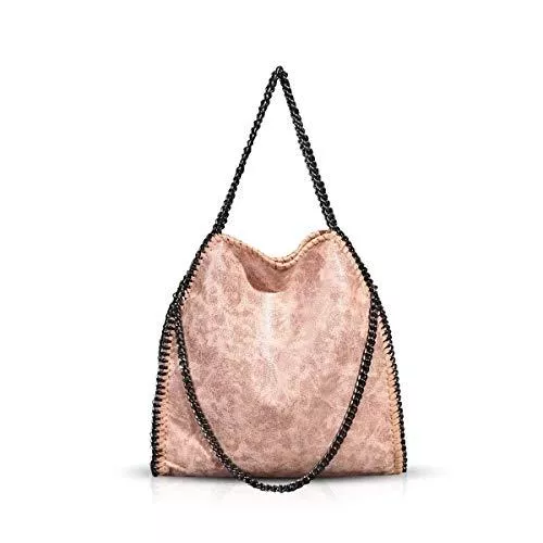 Modetasche Taschen & Rucksäcke Umhängetaschen für Frauen Damen Kette Umhängetasche Kettentasche Taschen für Damen Casual Handtasche große Hobo Schultertasche(Rosa)