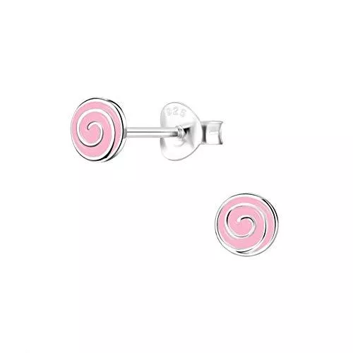 Laimons Schmuck Laimons Damen-Ohrstecker Ohrringe Spirale 6mm rosa Sterling Silber 925