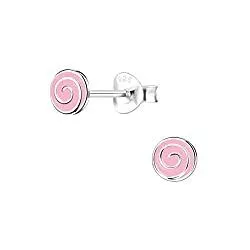 Laimons Schmuck Laimons Damen-Ohrstecker Ohrringe Spirale 6mm rosa Sterling Silber 925