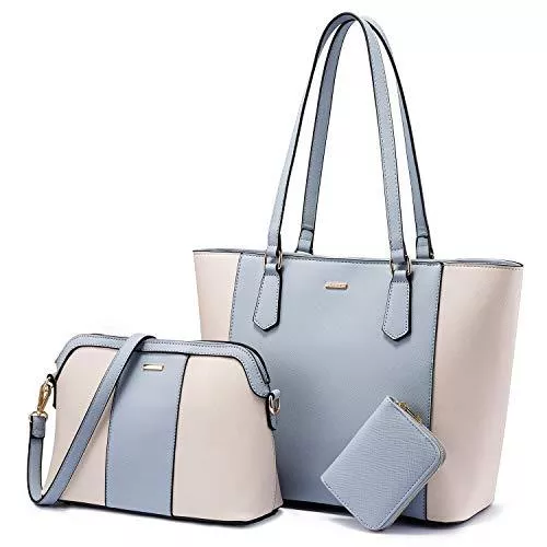 LOVEVOOK Taschen & Rucksäcke LOVEVOOK Handtasche Damen Gross Handtaschen Set Taschen groß Handtaschen für Frauen Damen-henkeltaschen Shopper Schultertasche, Beige Hellblau