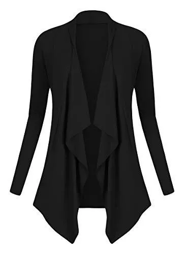 Urban GoCo Strickjacken Urban GoCo Damen Strickjacke Cardigan Langarmshirt Wasserfall Strickmantel