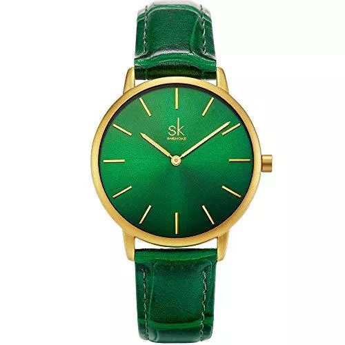 SHENGKE Uhren SHENGKE Damen Armbanduhr Kreative Frauen Uhren Marke Uhr Frauen Mesh Kleid Uhr Echtes Leder