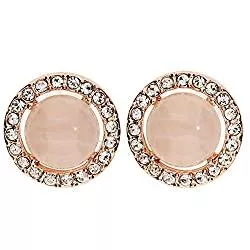 MYA Art Schmuck MYA art Ohrstecker Ohrringe Vintage Opal Perlen mit Swarovski Elements Kristallen Edelstahl Rosegold Vergoldet Rosa Rose Damen Kinder MYARGOHR-13