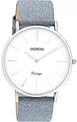 Oozoo Uhren Oozoo Vintage Armbanduhr mit Glitzer Lederband Flach mit 40 MM Durchmesser in verschiedenen Variationen