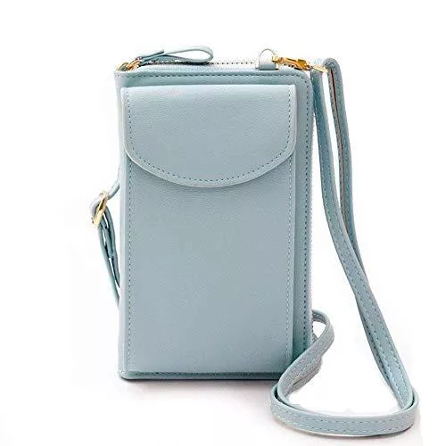 AIRUI Taschen & Rucksäcke AIRUI Handy Umhängetasche, Damen PU Leder Handytasche Geldbörse mit Kartenfächer Verstellbar Abnehmbar Schultergurt für Handy unter 6.5 Zoll - Blau