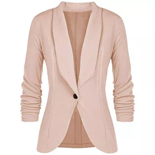 SEAWEED Blazer Damen-Blazer, gerüscht, 3/4-Ärmel, ein Knopfverschluss