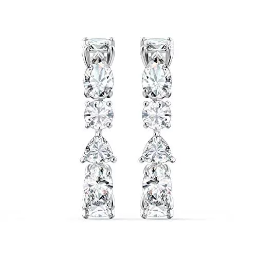 Swarovski Schmuck Swarovski Tennis Deluxe Mixed Ohrringe, Rhodinierte Earcuffs mit Funkelnden Weißen Swarovski Kristallen