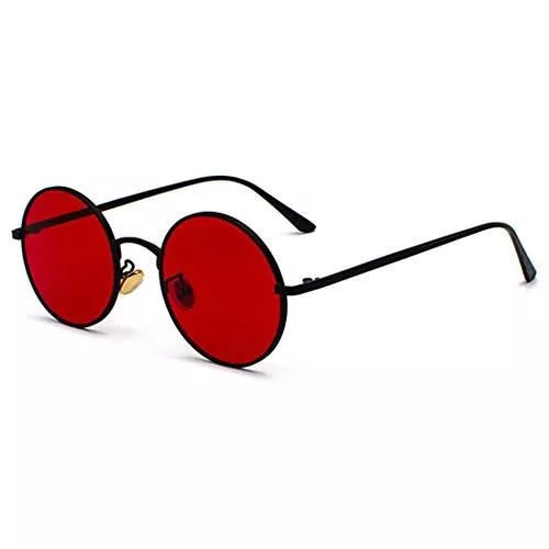 Inlefen Sonnenbrillen & Zubehör Inlefen Sonnenbrille Männer Frauen Runde Retro Vintage Kreis Stil Sonnenbrille Farbige Metallrahmen Brillen
