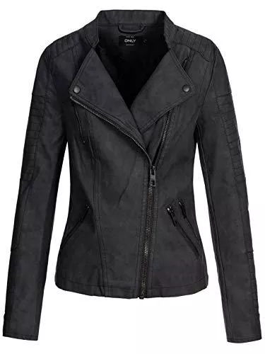 ONLY Jacken ONLY Damen Kunstlederjacke AVA Faux Biker-Look