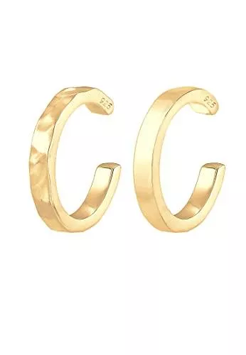 Elli Schmuck Elli Ohrringe Damen Earcuff Organic Look Minimal Basic verstellbar aus 925 Sterling Silber